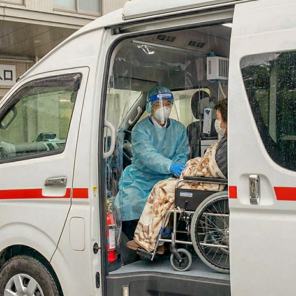 発熱患者移送シーン